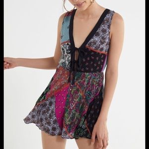 NWOT Urban Outfitters Patchwork Boho Romper Size 2